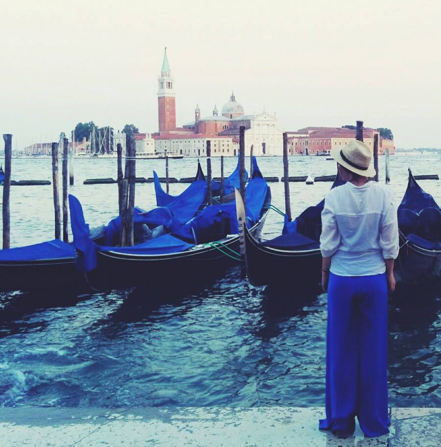 August 12, - the blue hour in Venice and the blue hearted girl /at Grand Canal, Venezia 