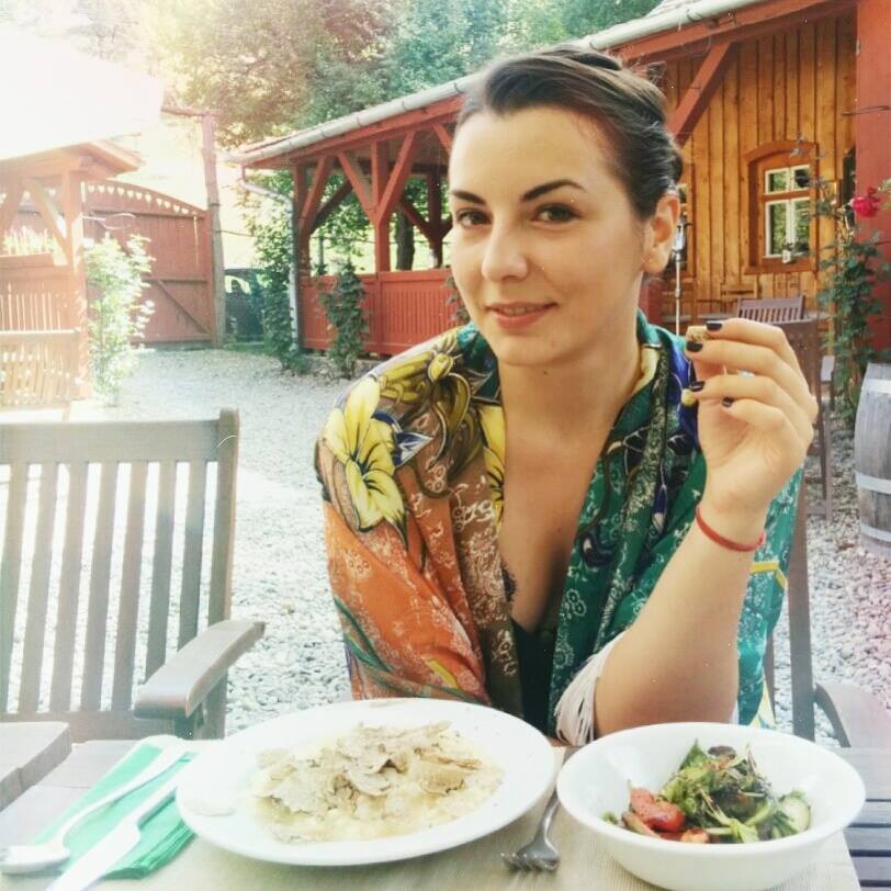 September 20, - indian summer and autumn truffles, sporting a relaxed smile and wearing a silk Windia Freedomwear kimono /at Valea Verde Retreat in Cund, Mures 